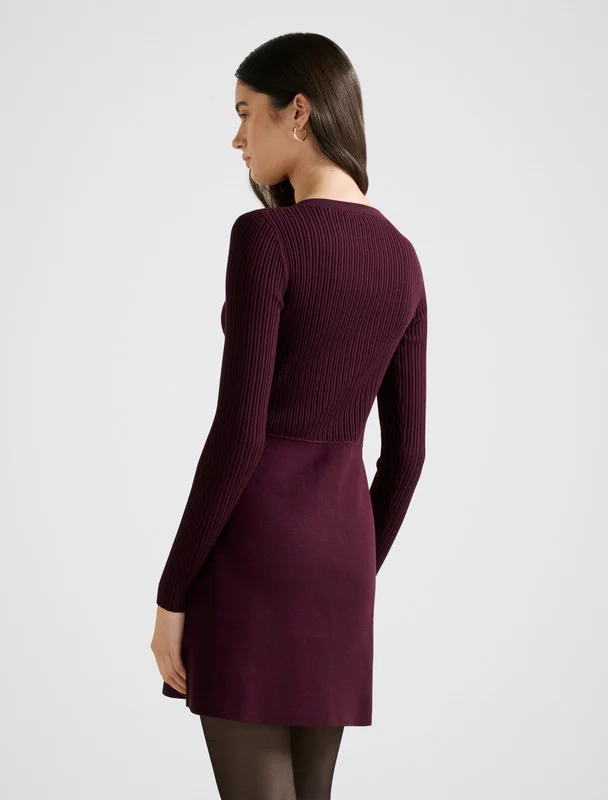 forever new  Kn7544-Royal Purple Women's Mid Dress for Women | Best Price UAE